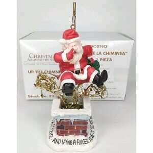 Vintage Christmas Figurine Up The Chimney Santa House Of Lloyd 1990s